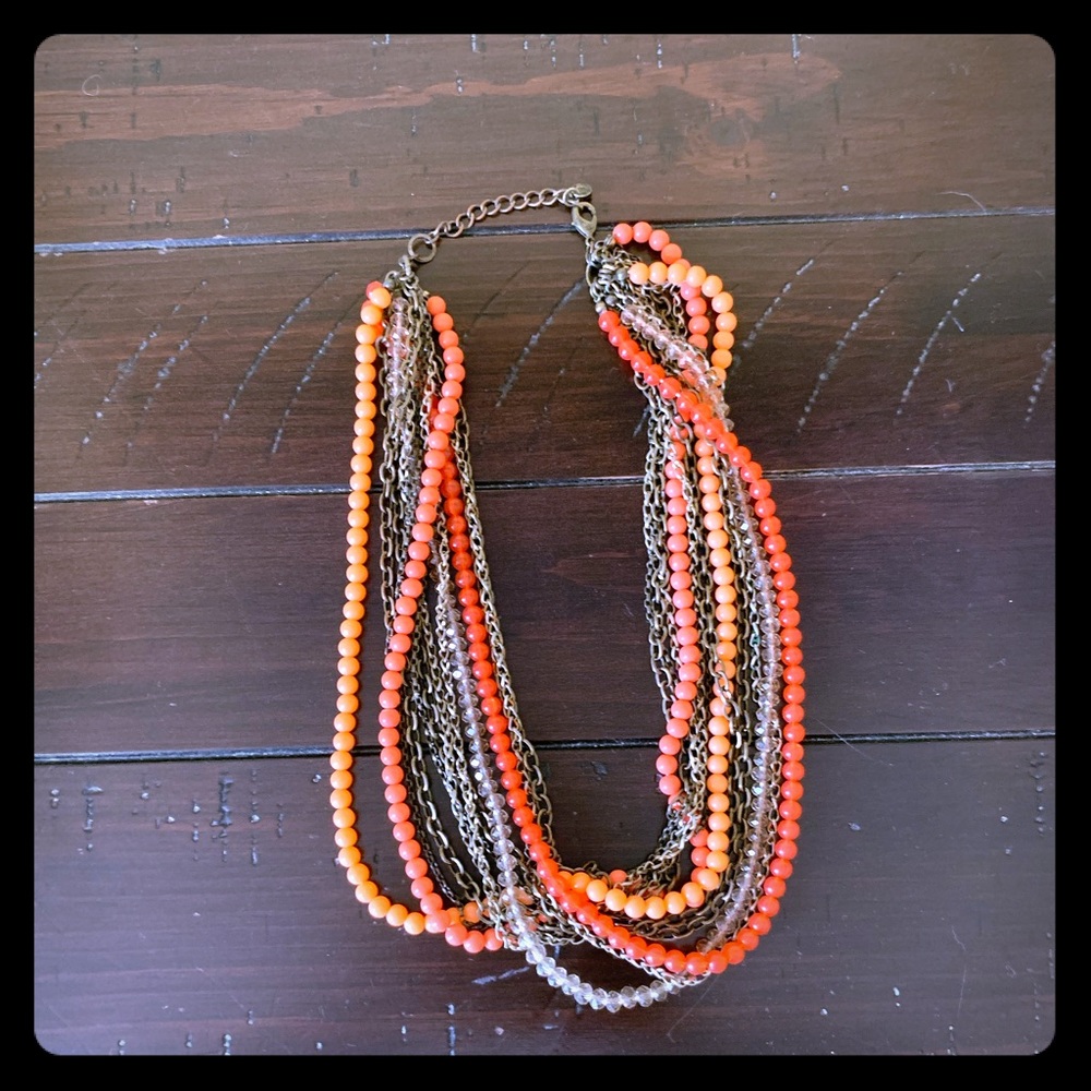 Loft coral and orange necklace